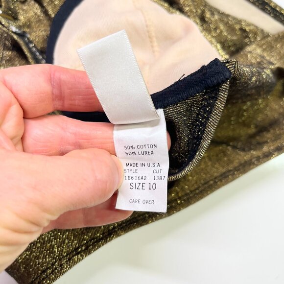 Vintage Côte d'Azur Size 10 Bikini Set Underwire Top Briefs Metallic Gold - Picture 10 of 11